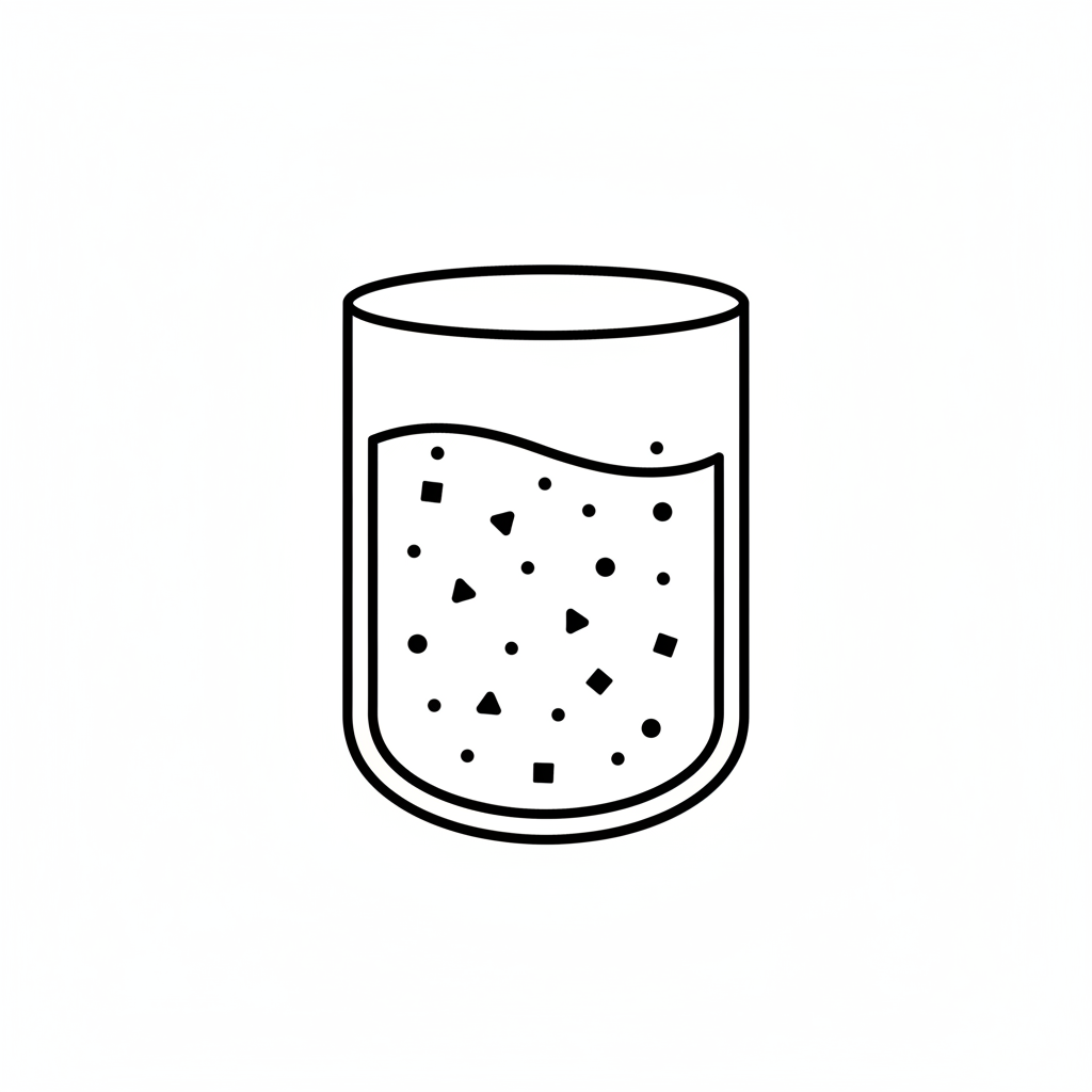 solids in liquid icons